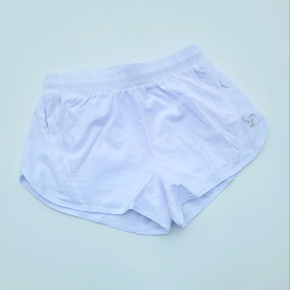Pedigree FreeRUN High Waist Lined Shorts with Zipper Pockets | White
